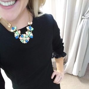 Blue / Pink / Cream / Teal  Gold Flower Necklace
